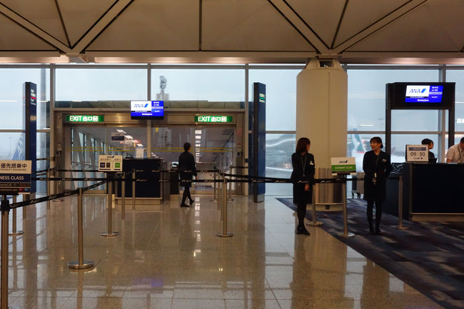 搭乗口３０番入口。優先搭乗のアナウンスでチェックインなのですが、何故、並ぶんでしょうかね。優先搭乗の場合、込み合うことも少ないのでその必要はないと思うのですが。<br /><br />