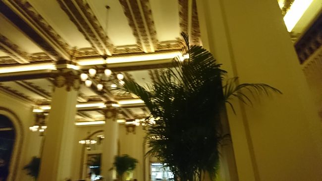 ご他聞に洩れず豪華なロビーの、コロニアル建築で南国植物が植わってる東南アジア感にワクワク！テンションあがります。