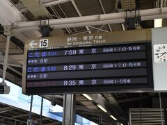 松阪から出発したはずなのに、すでに名古屋駅新幹線ホームにいます。

ここから乗るのは、名古屋7:59発こだま634号です。

まずは、熱海まで向かいます。