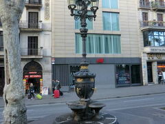 翌日。ランブラス通りにある水飲み場。「カナレタスの泉」
４トラの口コミにもあるように、この水を飲むと、必ずバルセロナに戻って来るという伝説があるそうです。ちなみに、私は３か月後の2017年１月、さらに、テロの1年後の2018年8月に再訪を果たしています。