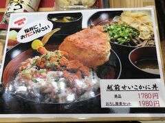 福井に来たならば蟹が食べたい。先日解禁となった「せいこかに」を目指して、駅前の三丹に行ってみました。
