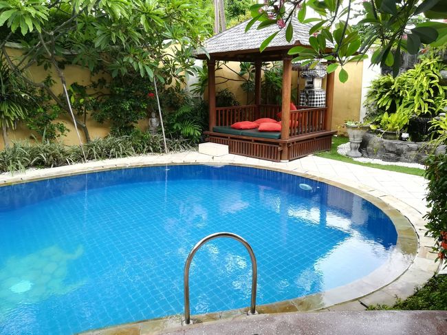 入口の写真を忘れてますが、入ったらすぐ東屋があり、奥にプールがありました。