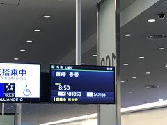 羽田空港を8：50に出発。朝早い便です。本当は成田発の便を予約していたのですが、機材繰りの関係で欠航になり、羽田発の便に振り替えられました。