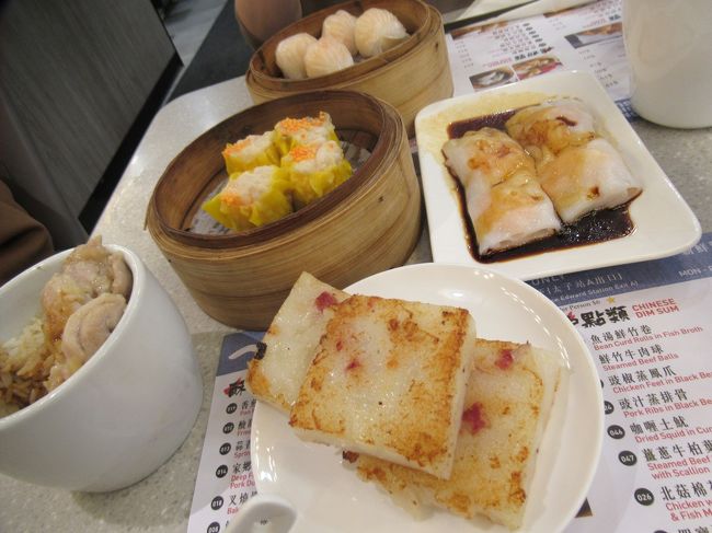 海老蒸餃子、腸粉、大根餅など、２人で分けてもお腹いっぱいになりました。<br />おいしかったです。<br />MTRにたくさん乗った１日になりました。
