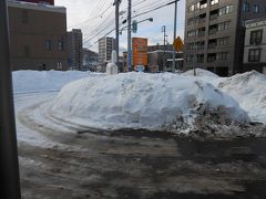 市電のロープウェイ入口駅で降りて山の方に歩いて行くと無料シャトルバス乗り場がありました。ここから歩いても8分ほどとありましたが、寒いのでバスを待つことにしました。