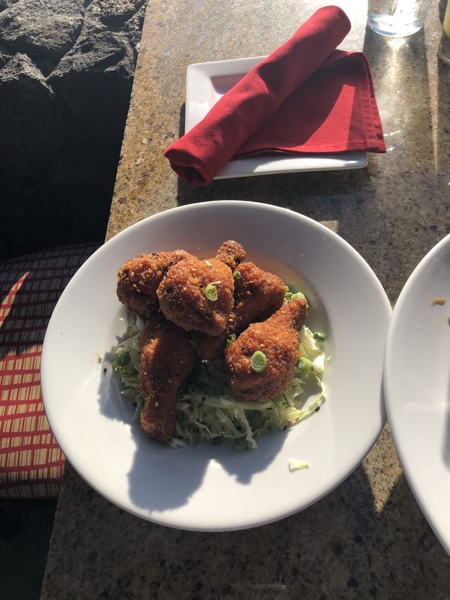 チキンウイングは、テリヤキ味で、コロモがパン粉です