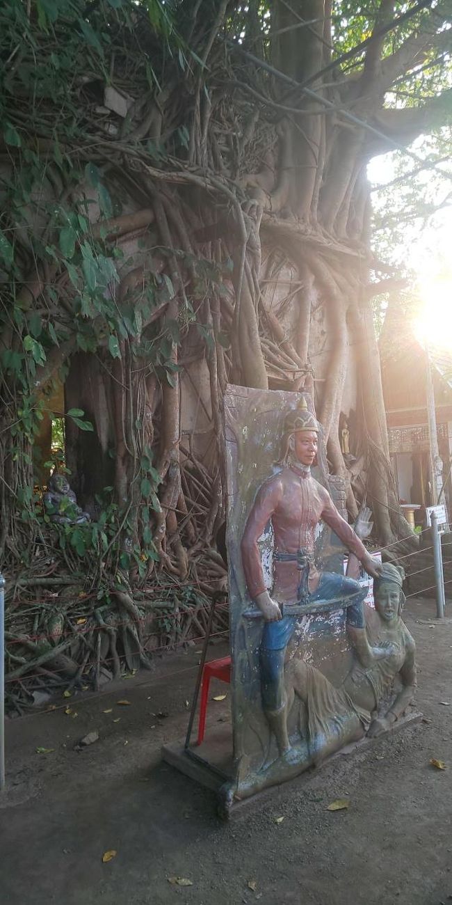 菩提樹の横にはフォトスポットがありました。PAOさん、完璧に同化してます(笑)