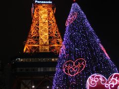 先ずは大通公園１丁目の様子です。
このイルミネーションは年末から続いています。