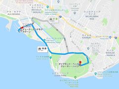 ワイキキの端っこから 7Km弱の道のり
 レンタカーで  15分ほどで到着(^O^)v