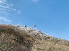 左手に男体山の頂上が見えてます。

青空に雪をたたえた木々が映えて美しい。