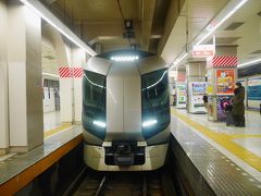 地元の始発の電車に乗り込み、早朝の東武鉄道 浅草駅へ。

7:00発の東武特急リバティけごん3号に乗って、栃木県の下今市駅へ向かいます。
浅草駅のホームに入ってきた特急リバティ。お顔がかっこいい！
このお顔を見たら寝ぼけていた体がいっきに覚めました。