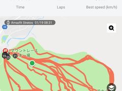 19日の滑走の成果。
50km以上滑った。（リフトで登っている距離は抜いて計算される）