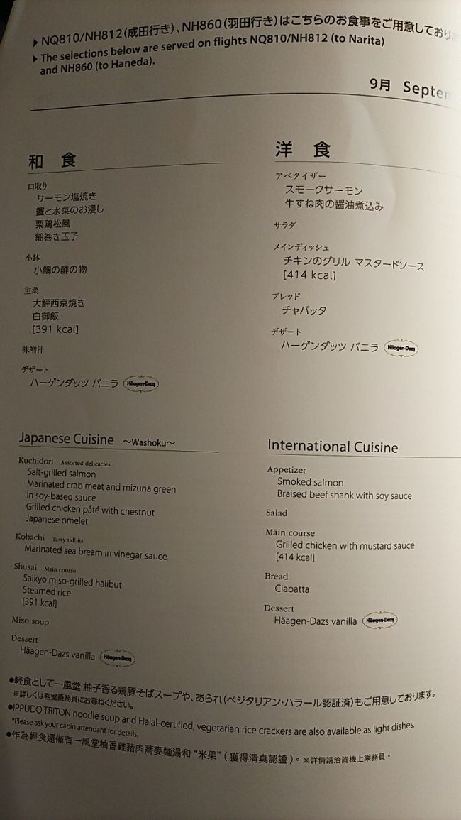 短距離路線なので、シンプルなランチです。海外発ということで洋食にしました。