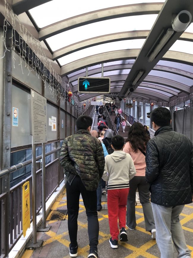 次は名物の、エスカレーターで登って