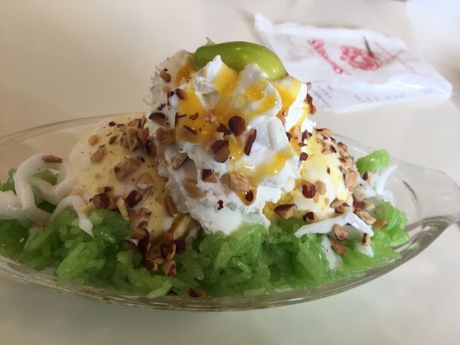 ツアー後ジャンセイロンにドロップしてもらいまたまた買い物。<br />その後ジャンセイロン・バーガーキング横のアイス屋さんで休憩。<br /><br />もち米デザートは家族に不人気。<br />私はおはぎ好きだし、違和感無し。<br /><br />この後ホテルへ帰り翌日の為に荷物のパッキングを実行します。<br />自分で言うのもなんですが、パッキングに関してはプロレベルだと思います。<br /><br />しかしこの日は本当に暑くて写真も全く撮っていませんでした。