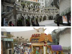 時計塔の向かいにあるのが、かつての水上警察本部の建物を改修したショッピングモールの1881ヘリテージ。ブランド品には用がないし、ここではちょっと眺めるだけ。春節用の飾り付け？なのかな。大勢の人が記念写真撮ってる