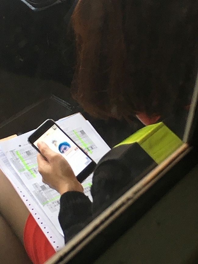 定刻から少し遅れてドンムアン到着。このCAさん、着陸と同時にスマホ操作。遅れた連絡だろうか。日本だったら勤務中に、と大騒ぎになりそうだけどここはタイ。なんだか微笑ましい。