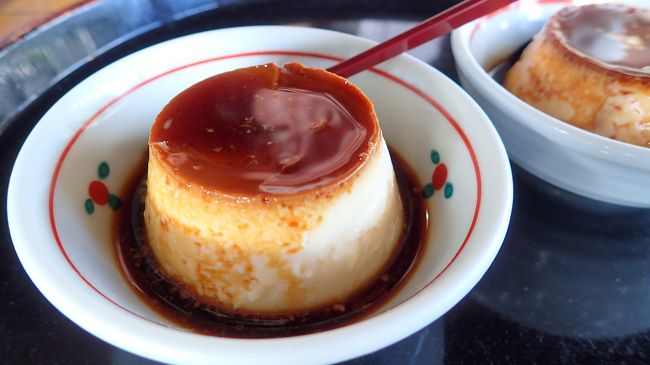 お目当ては地獄蒸しプリン。<br />卵が濃厚で美味しかったです。