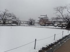 西の丸の広場も真っ白く雪化粧。