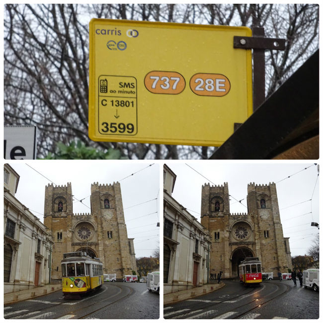 バス停で市電を待つ（続けてくる時もあれば全然来ない時もある）