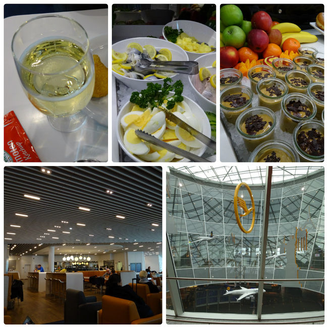 フランクフルトに到着。ラウンジで一杯！