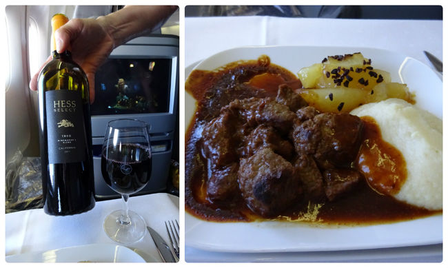 メインはビーフ、赤ワイン♪