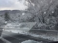 a.m.7:30出発
前日からの大雪で路面もまだ白い
不安がる皆をよそ眼に
晴れ女2人の強気発言
「晴れ女の底力をお見せ致す！」
