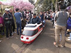 いきなりの人の多さに戸惑っていると、拡声器で道を空けるよう促され、ふるさと鉄道のミニロマンスカーが走ってきました。