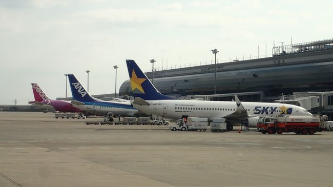 旅の始まりは仙台空港から。<br />冬にありがちな曇り空です。