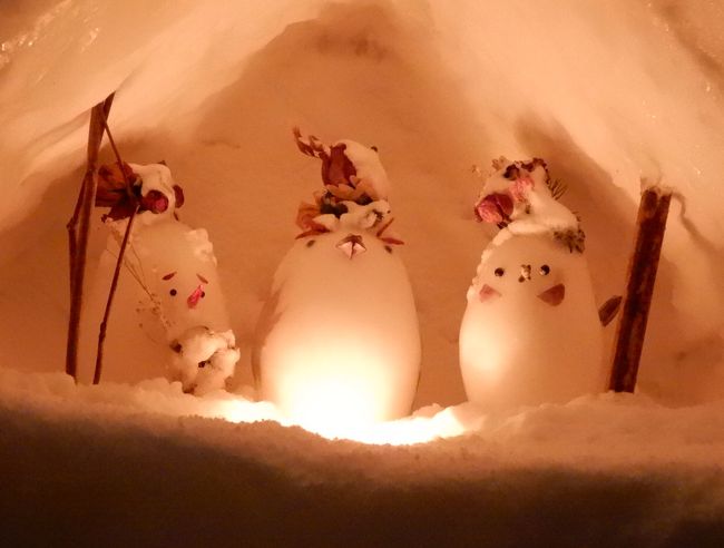 雪あかりの路<br />前回は制作に携わっていたので 開催中ほぼ毎日の様に足を運んだ<br /><br />そんな経験から言えることは<br />可愛い雪像を撮りたいなら 初日もしく早めに足を運ぶ方がいいです<br /><br />札幌の雪まつりのような大きな雪像ではなく<br />手のひらに乗るぐらいの小さな作品ばかりなので<br />微妙に だんだん形が崩れてきちゃいます<br /><br />目や鼻が取れ落ちたり…<br />触られたり…<br /><br />もちろん開催中は 可能な限り 製作者が修復して回るのですがね<br />自分の子供同然 最後まで可愛い姿でお披露目したいですもの