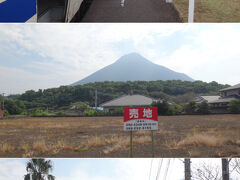 　西大山の駅で降りたって周辺に特に何も無いだろうと列車に戻ってはみたものの、このまま終点の枕崎まで行ってしまったら、折り返しの上り列車まで1時間半もの待ち時間。 （　゜д゜）ﾎﾞﾍｰ と時間を無為に過ごして待ち続ける気も無かったので、途中の駅で降りてもう一本早い上り列車を待つことに。
（　´・д・） 開聞岳をもう少し堪能したいな。そしたら、名前からして開門駅で降りるのが良いかな。
と思い、とりあえず降りてみましたよ。

　何も無い駅前だねぇ。何も無いけど、20分ほど時間があったのでちょろっと散歩してみる。
　「開聞岳登山道入口」ですか。こういうコニーデな山って、登って楽しいのかねぇ。富士山はほとんどが岩山で、ただの苦行にしか感じなかったけど、ここなら草花を愛でながら登ることが出来るのかな。