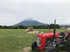 倶知安町でスーパーに立ち寄り、最後は『高橋牧場』へ。トラクター、牧草の上で写真も撮れます。