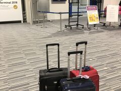 木曜日、16：00の便だからなのか、日本人は意外に少なかったように思います。行きは手荷物のみ。帰りは受託荷物にするためのスーツケースです。
