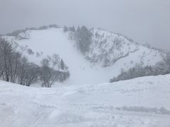 雪が降りやまない中、もう一滑り