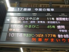 あっという間に大宮着。
はやぶさに乗り換え。

はやぶさはさらにテンション上がる～
やまびこにはない高揚感。