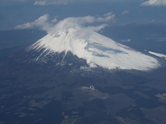 富士山/南側上空 JAL915便 沖縄/那覇行 ☆感動！冠雪の霊峰を