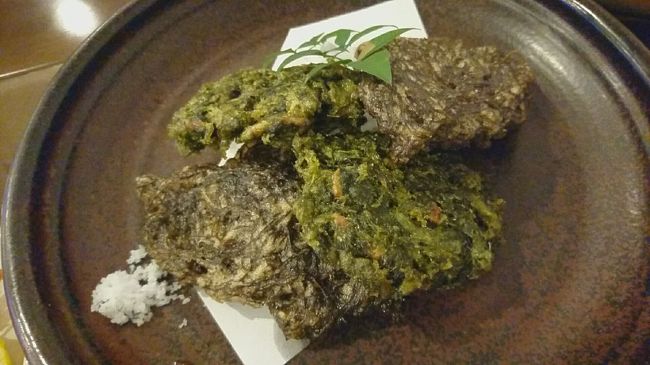 もずくの天ぷらとビールだけです。部屋に戻り、早めに寝ました。