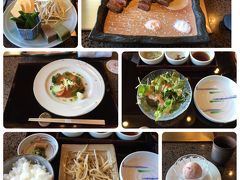 前菜のサーモンサラダ、生野菜サラダとお肉、付け合わせのお野菜それにごはん・お味噌汁・デザート。
そのうえワンドリンク付きで5500円という一休のお得なプランです。