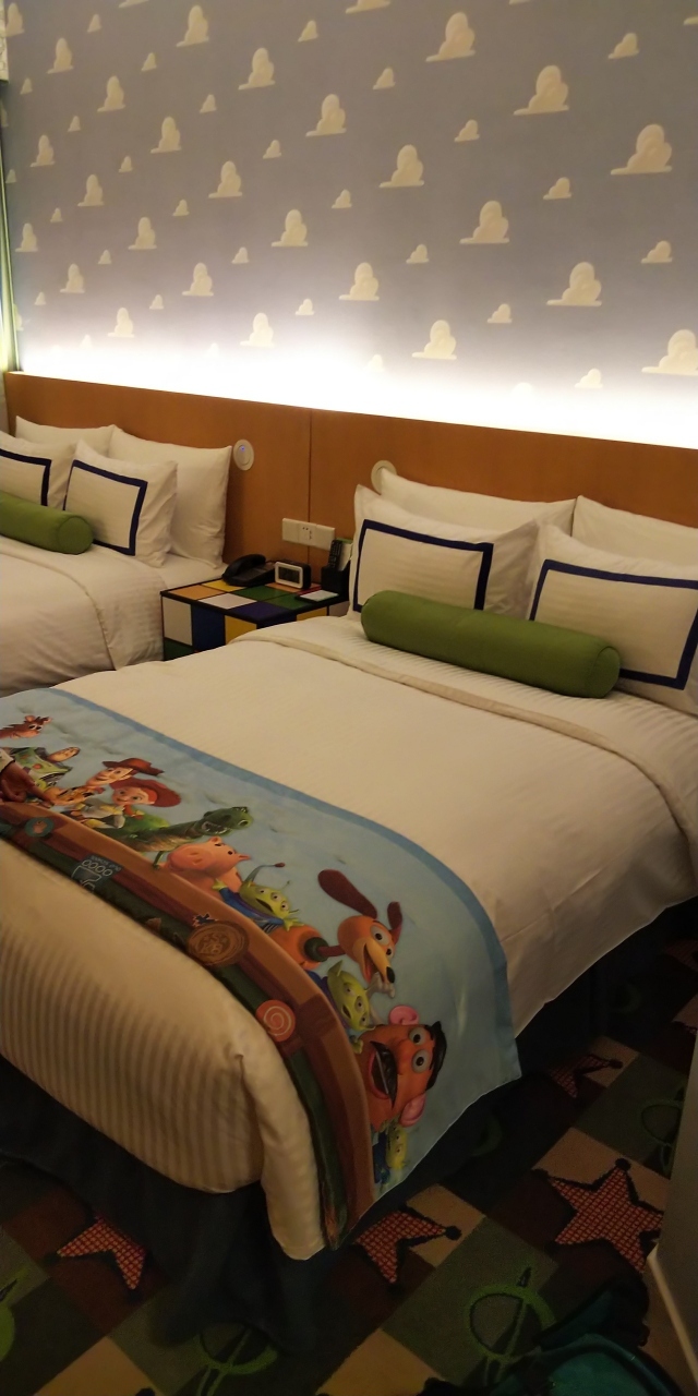 １日目／５日間 トイ・ストーリーホテルの部屋。