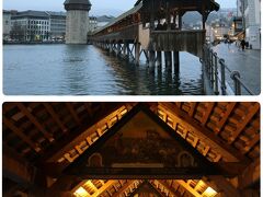 Kapellbrücke（カペル橋）

ルツェルンに到着。このカペル橋は中央駅の目と鼻の先にあります。

14世紀中ごろに街の要塞の一部として建築された木造の屋根付き橋。1993年の火災により、橋の大部分とほとんどの絵は焼失してしまいましたが、すぐに再建されました。

雨も降ってきたので早々に切り上げました。ツェルマットでの晴れ間になおさら感謝です。