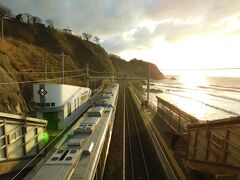 2019.03.23　青海川
青海川で約２０分停車。ちょうど夕日の時間。