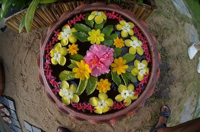 今日もお花をかわいく浮かべています。