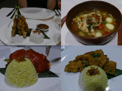 ホテルの「プランテーションレストラン」で夕食にインドネシア料理