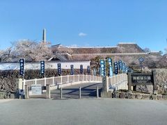 早朝の舞鶴城公園
謝恩碑から天守台まで石垣が広がります