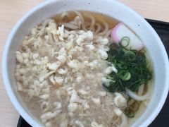 うどんの看板を見つけて一気に気分はうどんモード。
シンプルなたぬきうどんを注文。
パッと平らげ搭乗ゲートへ向かいます。