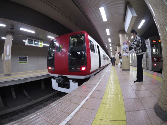 乗るのはコレ！<br /><br />成田エクスプレス成田空港ゆきです。<br /><br />もとＪＲ東日本253系がここ長野電鉄で活躍しています。<br />2100系スノーモンキー。<br /><br />懐かしいなあ、ＮＥＸ時代。<br />こいつに乗って成田からノースウエストのB747でタイへ行ったことを思い出しました。NEXもNWも赤いボディで格好良かった。乗った乗り物すべてが過去のものですね。ＪＲカラーを残しているのはありがたいですね。