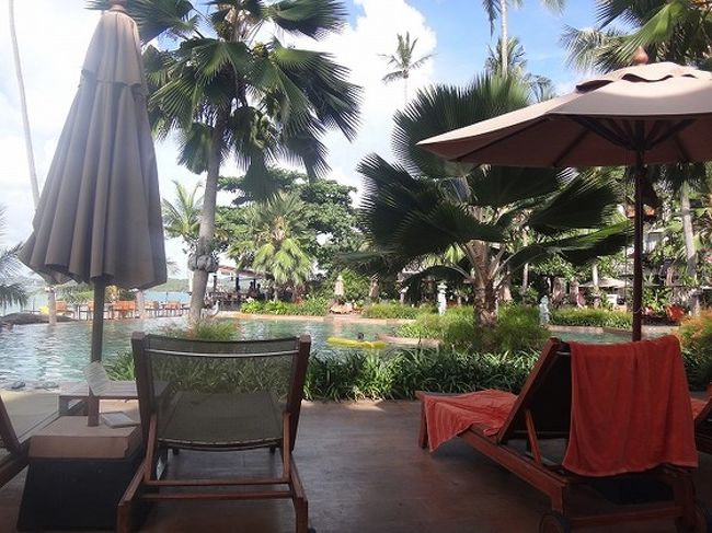 またホテルへ戻って、プールサイドへ。