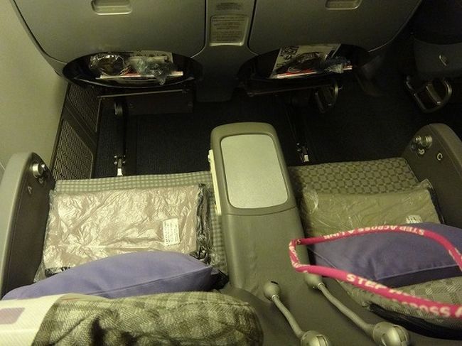 帰りのフライトのシート。（自分の目の席だけど）