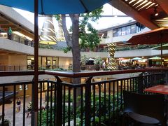 買い物に付き合ったあとは明日のマラソン早起きに備えて早めの夕食。ロイヤルハワイアンセンターのフードコートで。