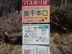 中千本にクルマを止めて（１５００円），奥千本までバスに乗りました（ひとり４００円）。
